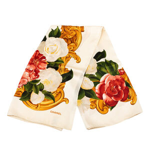 Pre-Loved Chanel Camellia Silk Scarf